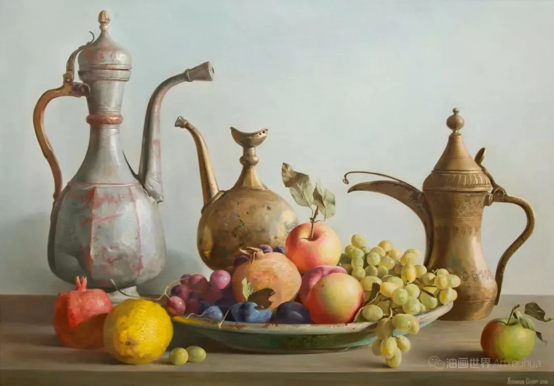 静物油画，Nurimov Sabit作品- 杭州心桥画室@中国美院美术培训