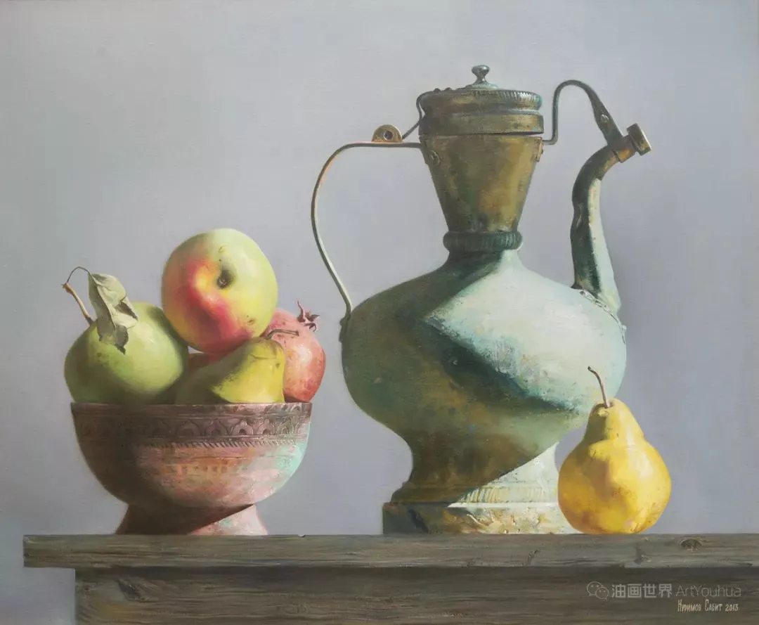 静物油画，Nurimov Sabit作品- 杭州心桥画室@中国美院美术培训