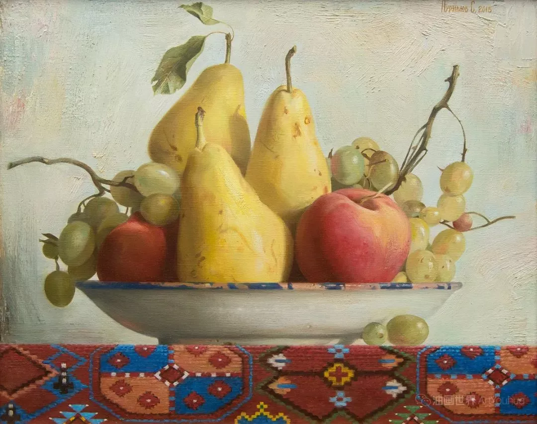1989年制作 油彩 静物画 静物油画，Nurimov Sabit作品- 杭州心桥画室@中国美院美术培训