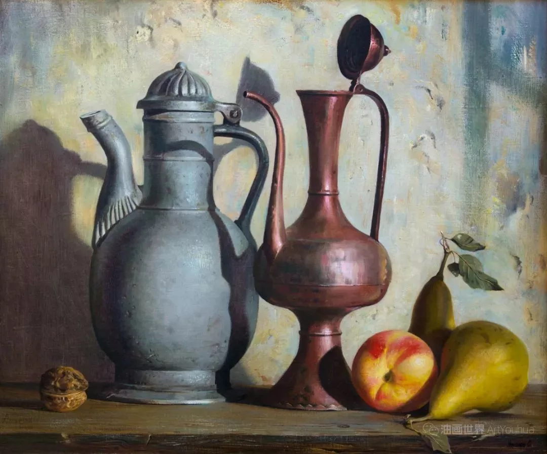静物油画，Nurimov Sabit作品- 杭州心桥画室@中国美院美术培训